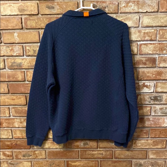 Navy Blue Polo Shirt with Quilted Fabric and Quarter-Zip Sweatshirt EUC - Picture 10 of 10